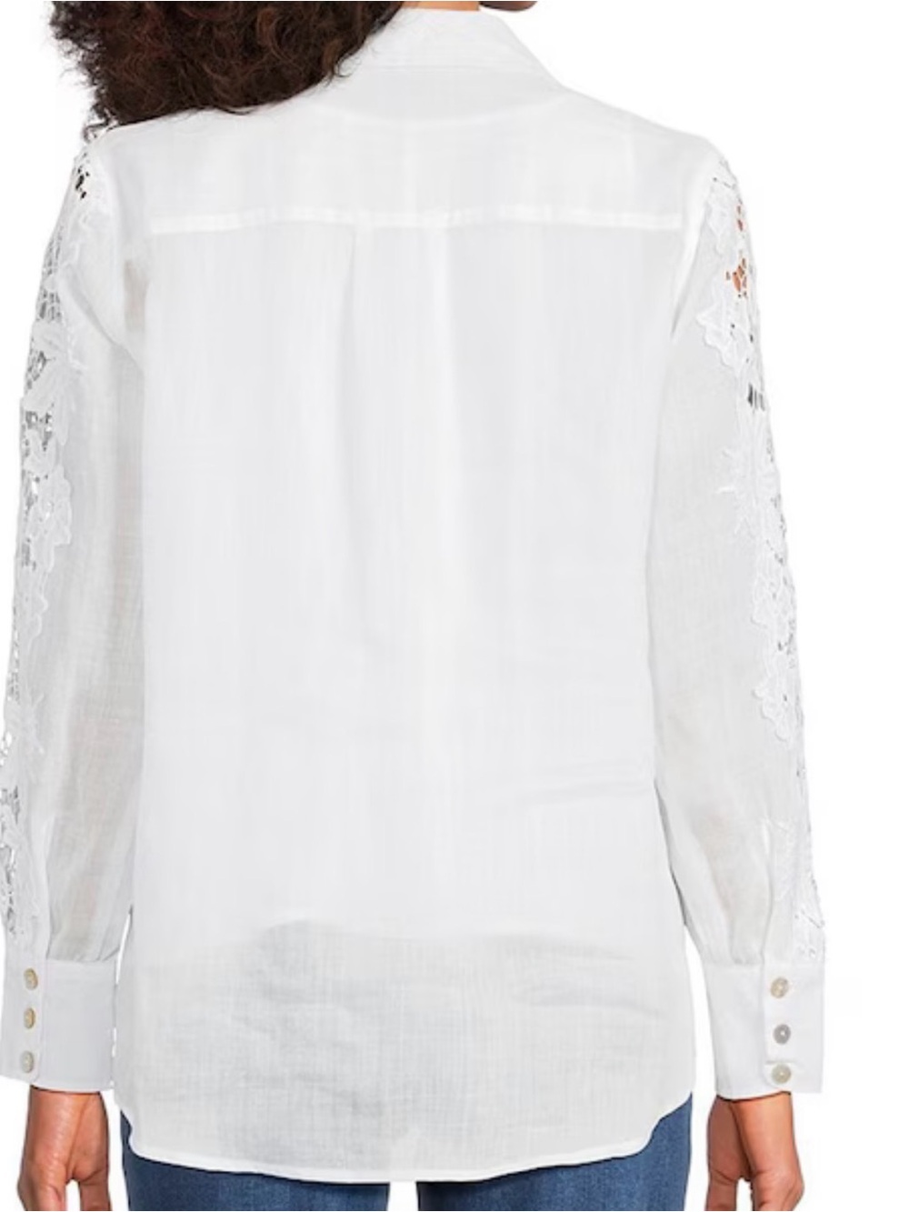 Ali Miles long sleeve lace shirt petite XL - Picture 2 of 6